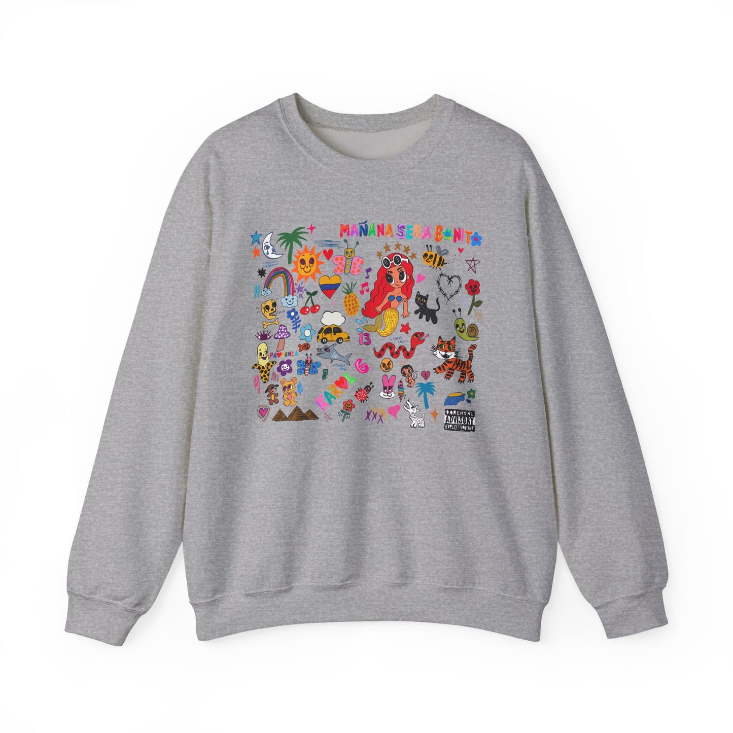 Manana Sera Bonito Crewneck, Colorful Graphic Crewneck Sweatshirt, Fun Style Sweater, Gift for Friends, Cozy Casual Top,Unisex Fashion