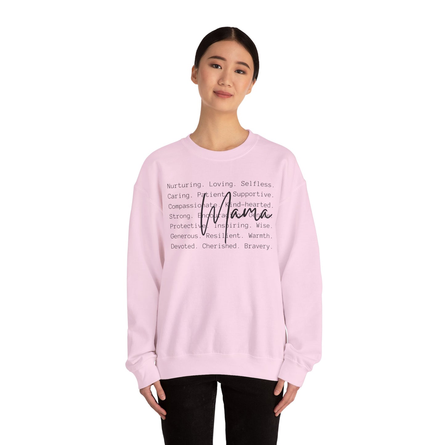 Mama Inspirational Message Sweatshirt, Cozy Unisex Crewneck for Gifts, Self-Care Appreciation, Motivational Apparel, Comfort Wear