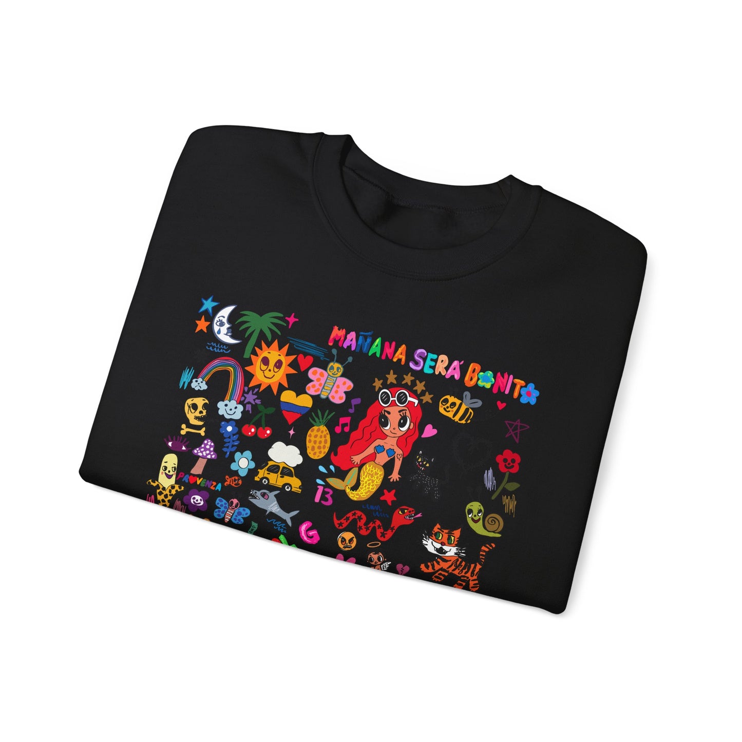 Manana Sera Bonito Crewneck, Colorful Graphic Crewneck Sweatshirt, Fun Style Sweater, Gift for Friends, Cozy Casual Top,Unisex Fashion