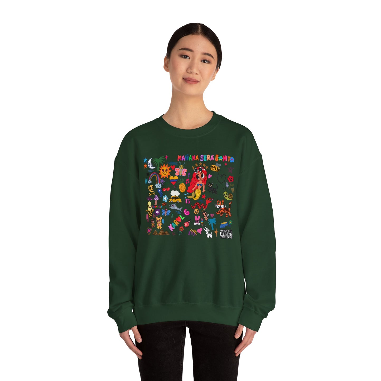 Manana Sera Bonito Crewneck, Colorful Graphic Crewneck Sweatshirt, Fun Style Sweater, Gift for Friends, Cozy Casual Top,Unisex Fashion