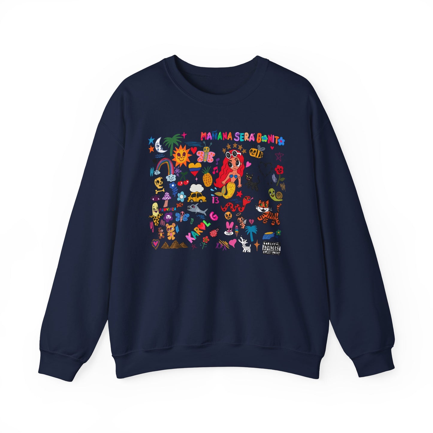 Manana Sera Bonito Crewneck, Colorful Graphic Crewneck Sweatshirt, Fun Style Sweater, Gift for Friends, Cozy Casual Top,Unisex Fashion