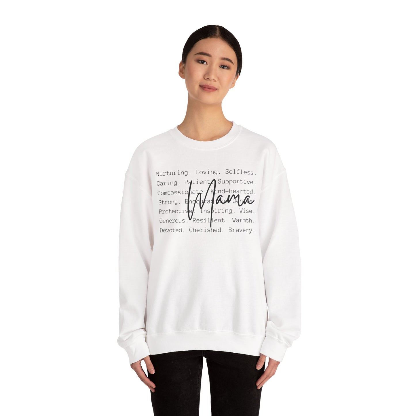 Mama Inspirational Message Sweatshirt, Cozy Unisex Crewneck for Gifts, Self-Care Appreciation, Motivational Apparel, Comfort Wear