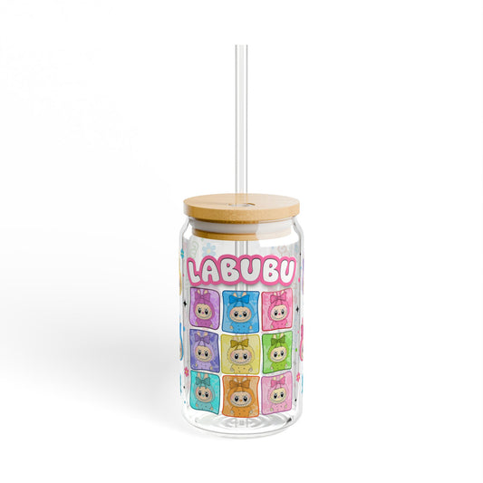 Cute Character Sipper Glass, Fun Drinking Glass for Kids, Kawaii Drinkware, Colorful Straw Glass, Great for Parties, Gifts