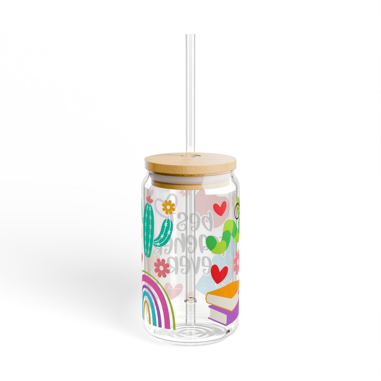 Best Teacher Ever Sipper Glass, 16oz - Perfect Gift for Educators, Teacher Appreciation, School Supplies, Personalized Drinkware