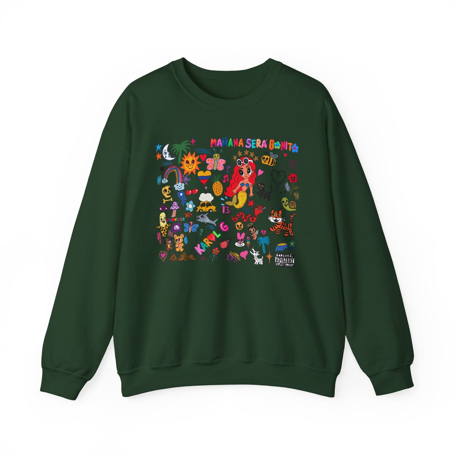 Manana Sera Bonito Crewneck, Colorful Graphic Crewneck Sweatshirt, Fun Style Sweater, Gift for Friends, Cozy Casual Top,Unisex Fashion