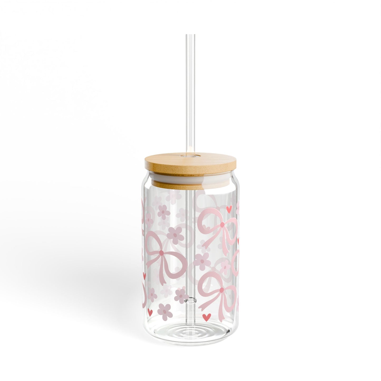Charming Floral Sipper Glass, 16oz - Perfect for Summer Sips, Eco-Friendly Drinkware, Gift for Her, Wedding Favors, Party Accessory