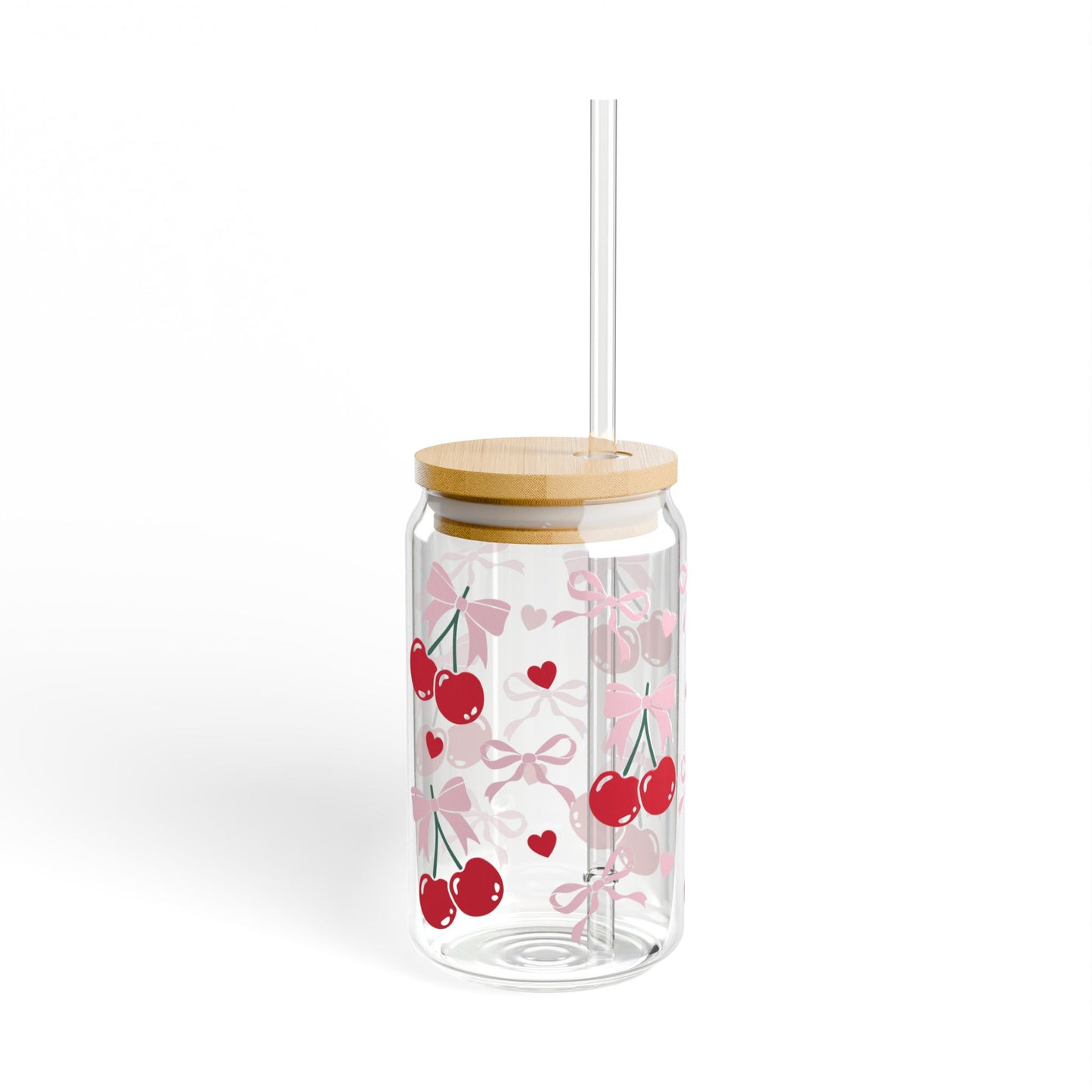 Cherry Bliss Sipper Glass, Cute Cherry Glass with Straw, Perfect for Home, Eco-Friendly Drinkware, Gift for Friends, Summer Vibes