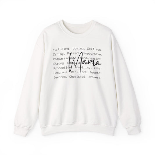 Mama Inspirational Message Sweatshirt, Cozy Unisex Crewneck for Gifts, Self-Care Appreciation, Motivational Apparel, Comfort Wear