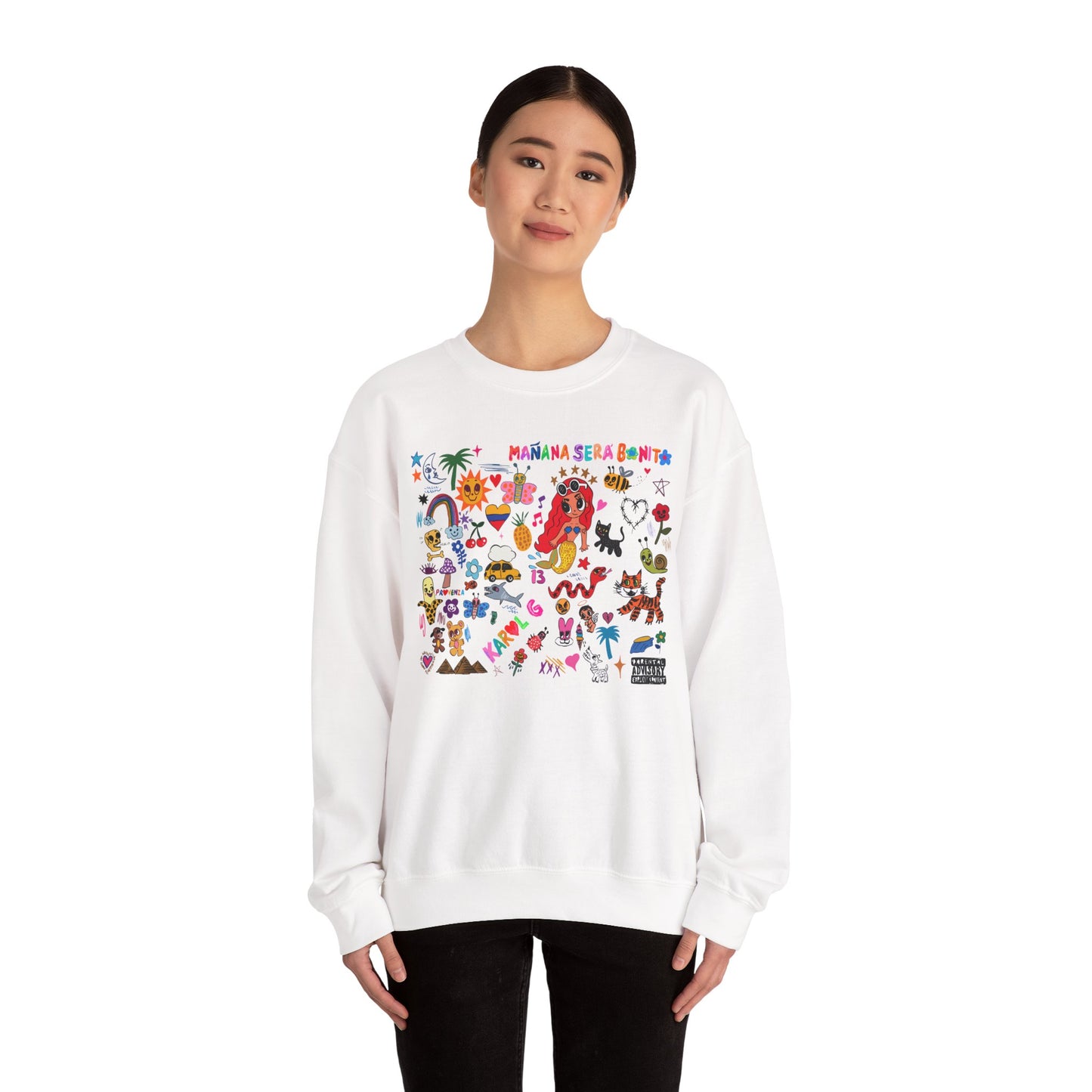Manana Sera Bonito Crewneck, Colorful Graphic Crewneck Sweatshirt, Fun Style Sweater, Gift for Friends, Cozy Casual Top,Unisex Fashion