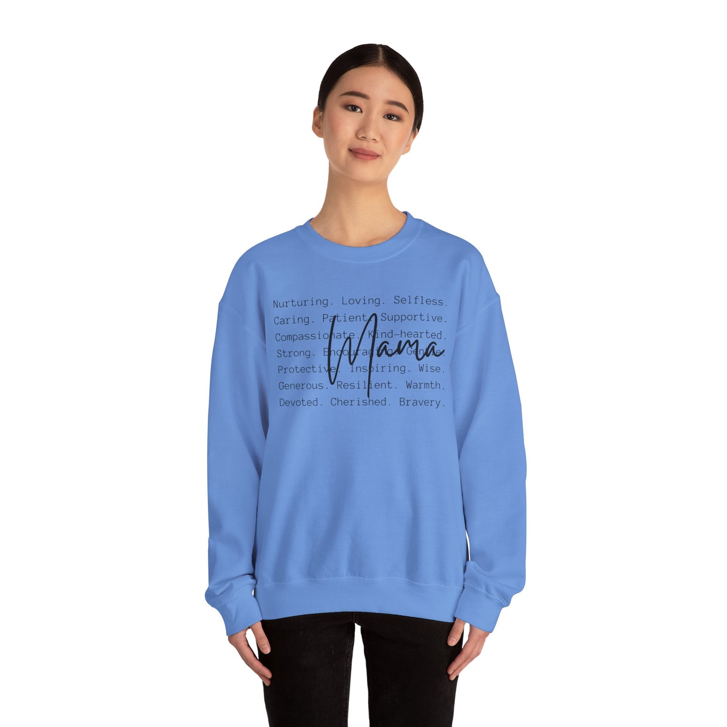 Mama Inspirational Message Sweatshirt, Cozy Unisex Crewneck for Gifts, Self-Care Appreciation, Motivational Apparel, Comfort Wear