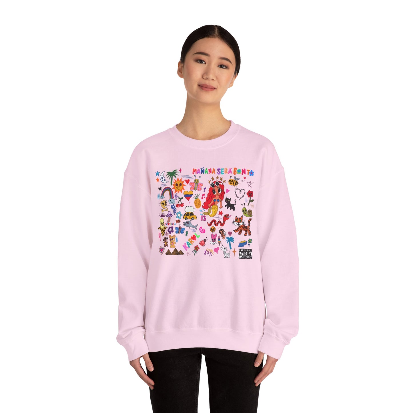Manana Sera Bonito Crewneck, Colorful Graphic Crewneck Sweatshirt, Fun Style Sweater, Gift for Friends, Cozy Casual Top,Unisex Fashion