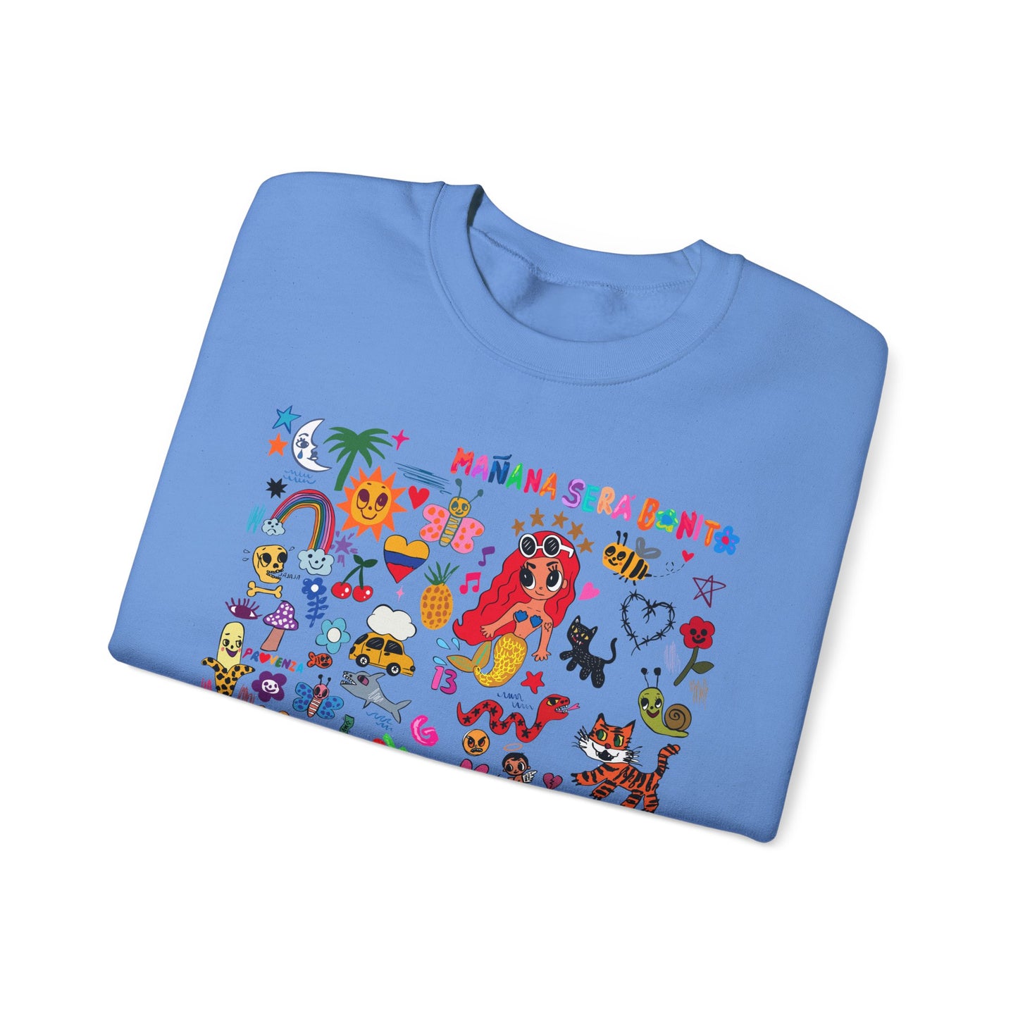Manana Sera Bonito Crewneck, Colorful Graphic Crewneck Sweatshirt, Fun Style Sweater, Gift for Friends, Cozy Casual Top,Unisex Fashion