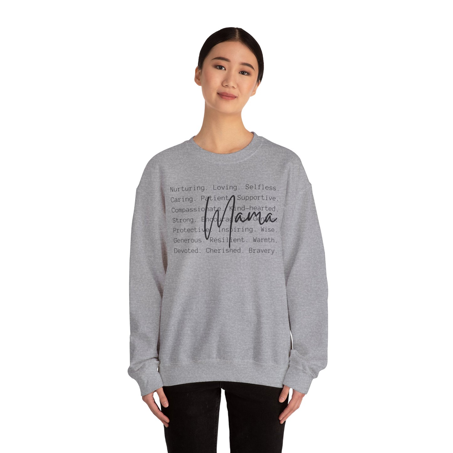 Mama Inspirational Message Sweatshirt, Cozy Unisex Crewneck for Gifts, Self-Care Appreciation, Motivational Apparel, Comfort Wear