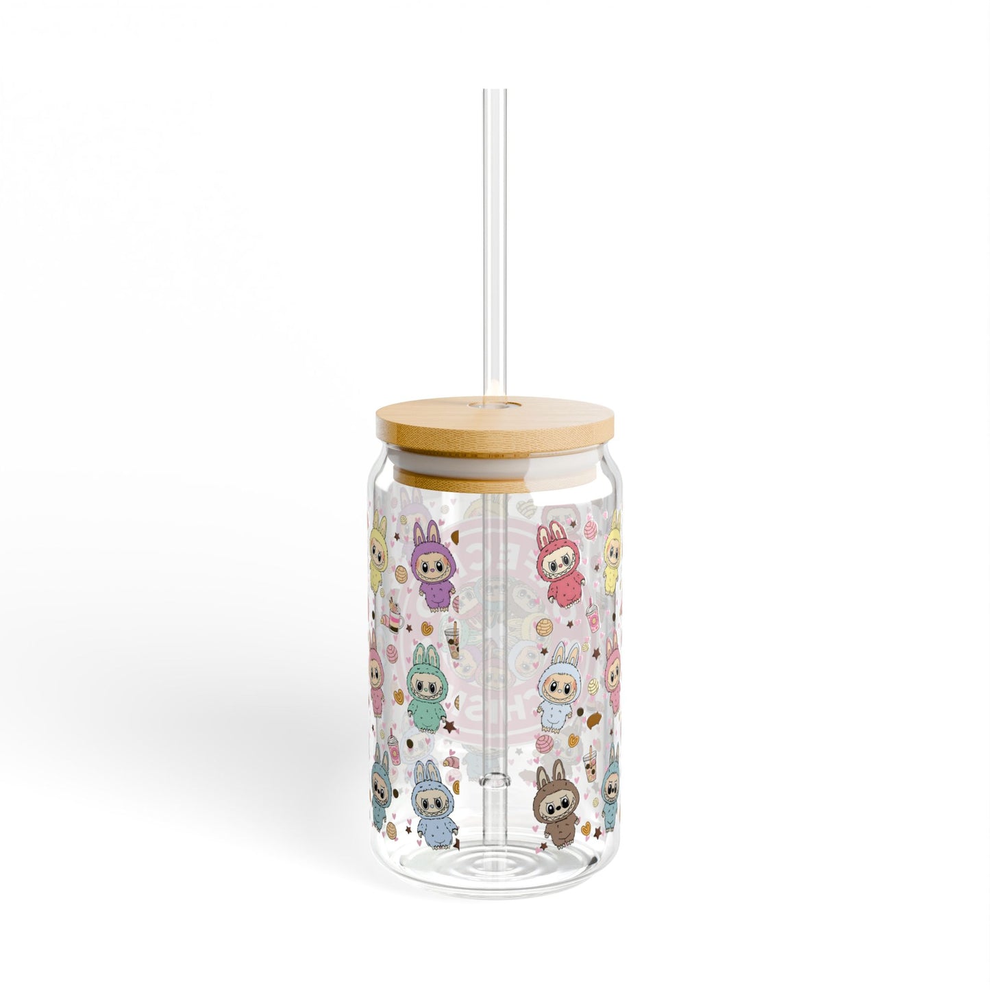 Cute Character Cafecito Chisme Sipper Glass | Adorable 16oz Drinkware for Coffee Lovers, Gift for Her, Cute Kitchen Decor, Summer Drinks