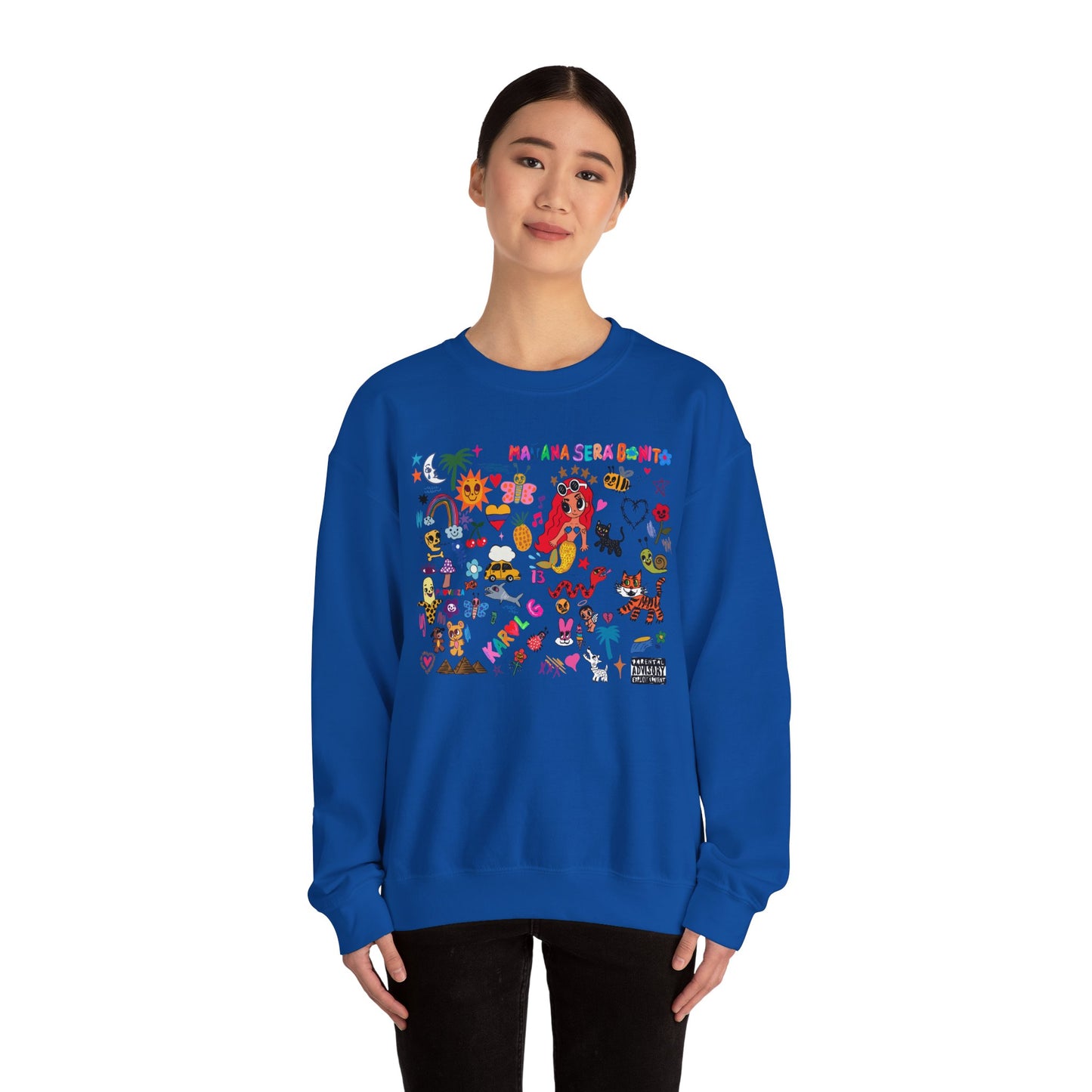 Manana Sera Bonito Crewneck, Colorful Graphic Crewneck Sweatshirt, Fun Style Sweater, Gift for Friends, Cozy Casual Top,Unisex Fashion