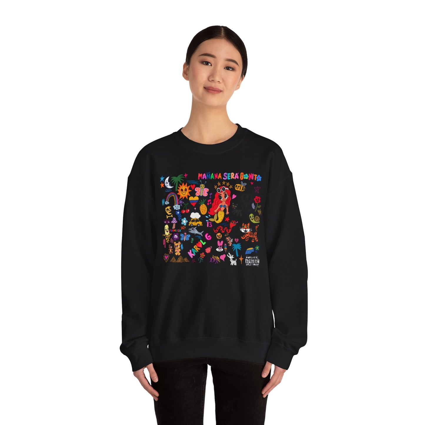 Manana Sera Bonito Crewneck, Colorful Graphic Crewneck Sweatshirt, Fun Style Sweater, Gift for Friends, Cozy Casual Top,Unisex Fashion