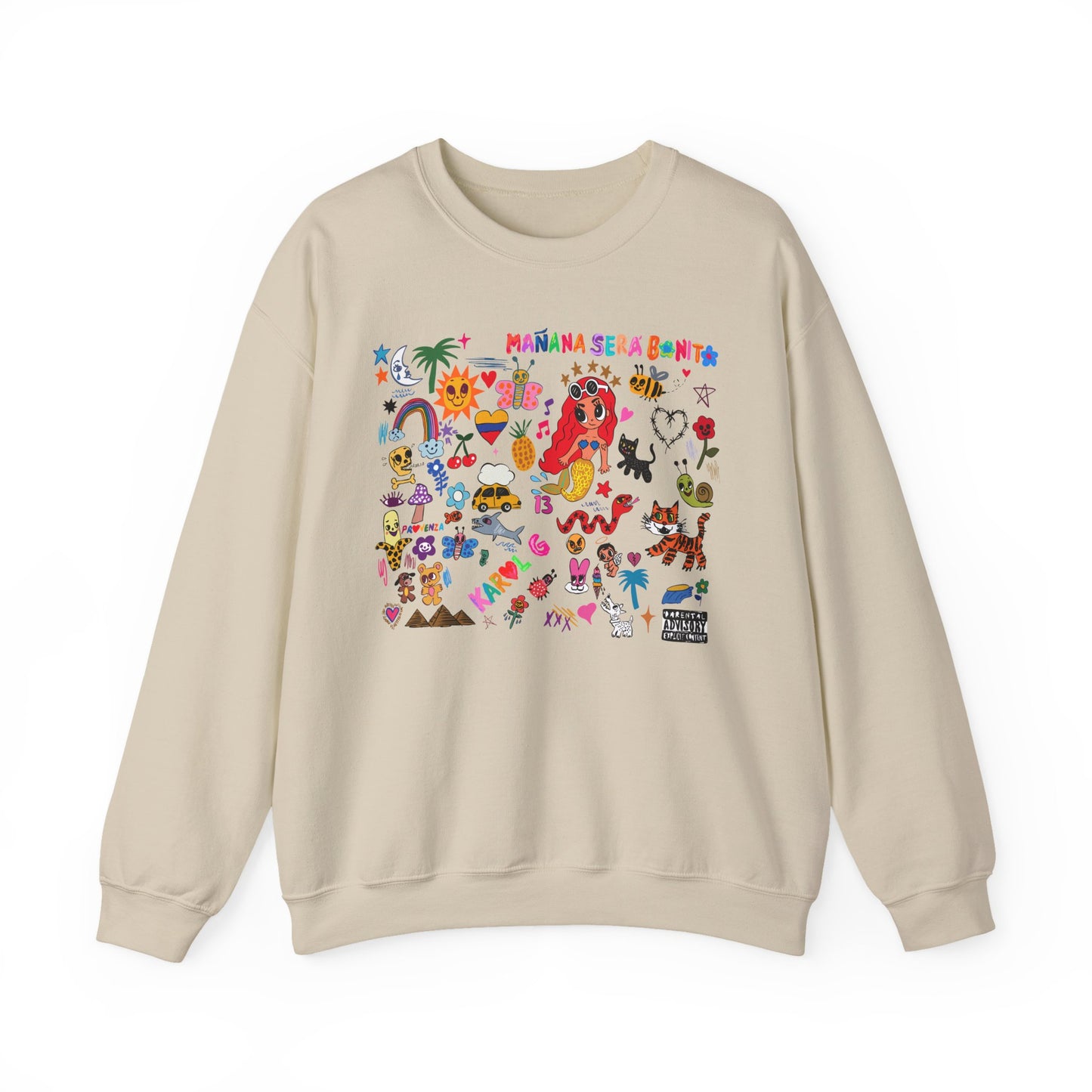 Manana Sera Bonito Crewneck, Colorful Graphic Crewneck Sweatshirt, Fun Style Sweater, Gift for Friends, Cozy Casual Top,Unisex Fashion