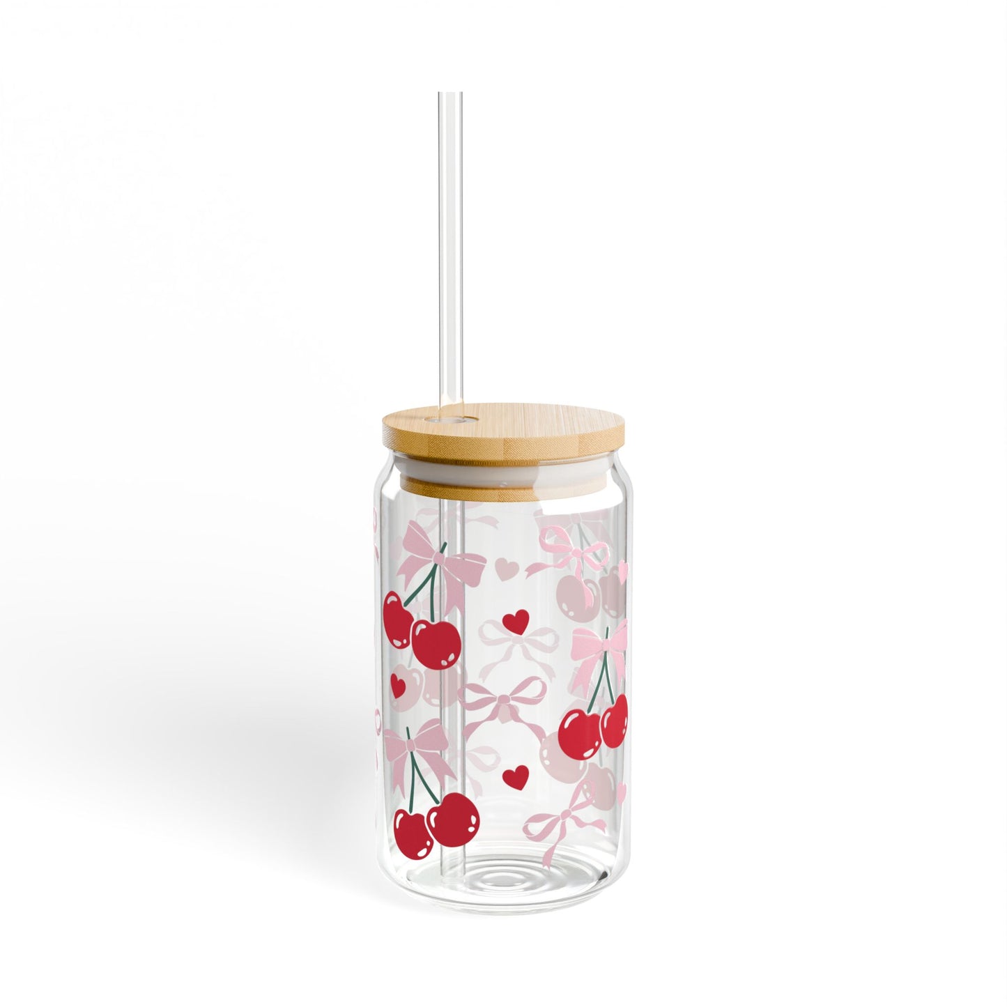 Cherry Bliss Sipper Glass, Cute Cherry Glass with Straw, Perfect for Home, Eco-Friendly Drinkware, Gift for Friends, Summer Vibes