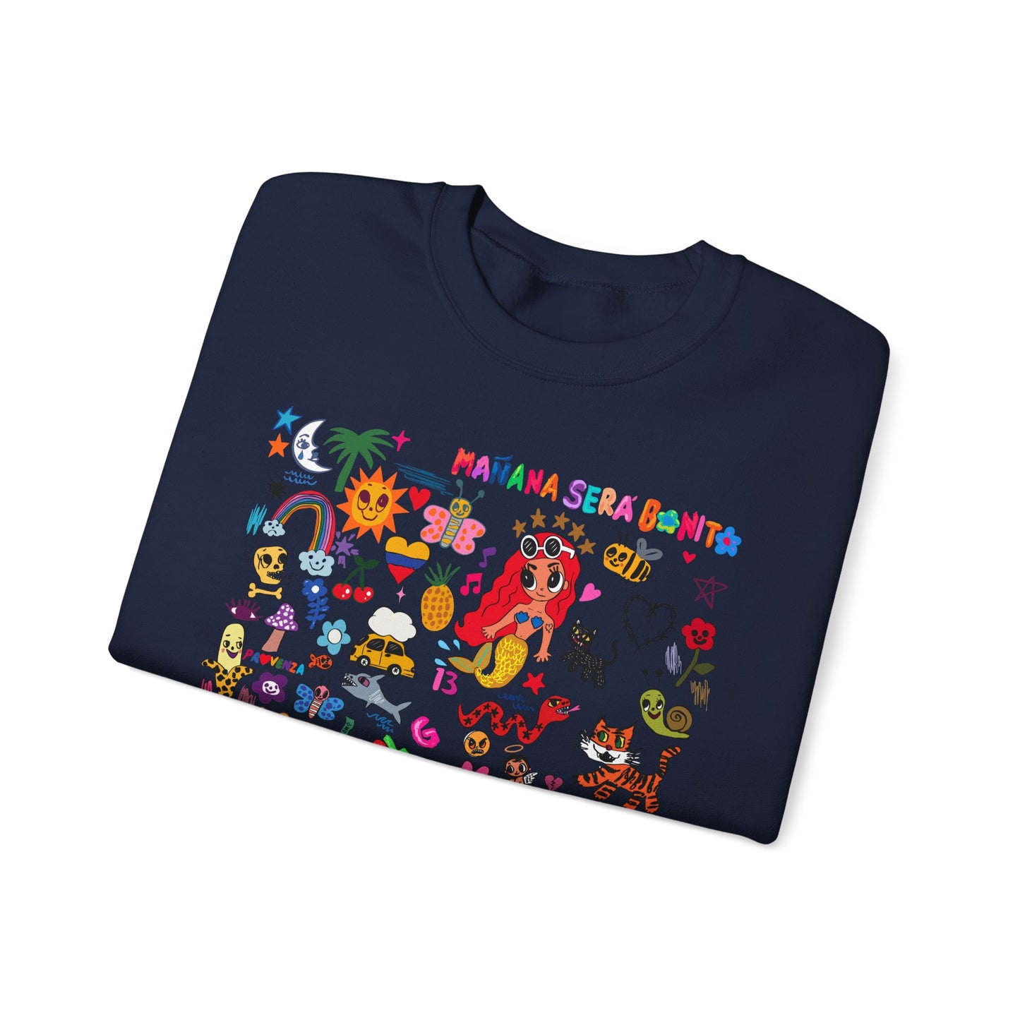 Manana Sera Bonito Crewneck, Colorful Graphic Crewneck Sweatshirt, Fun Style Sweater, Gift for Friends, Cozy Casual Top,Unisex Fashion