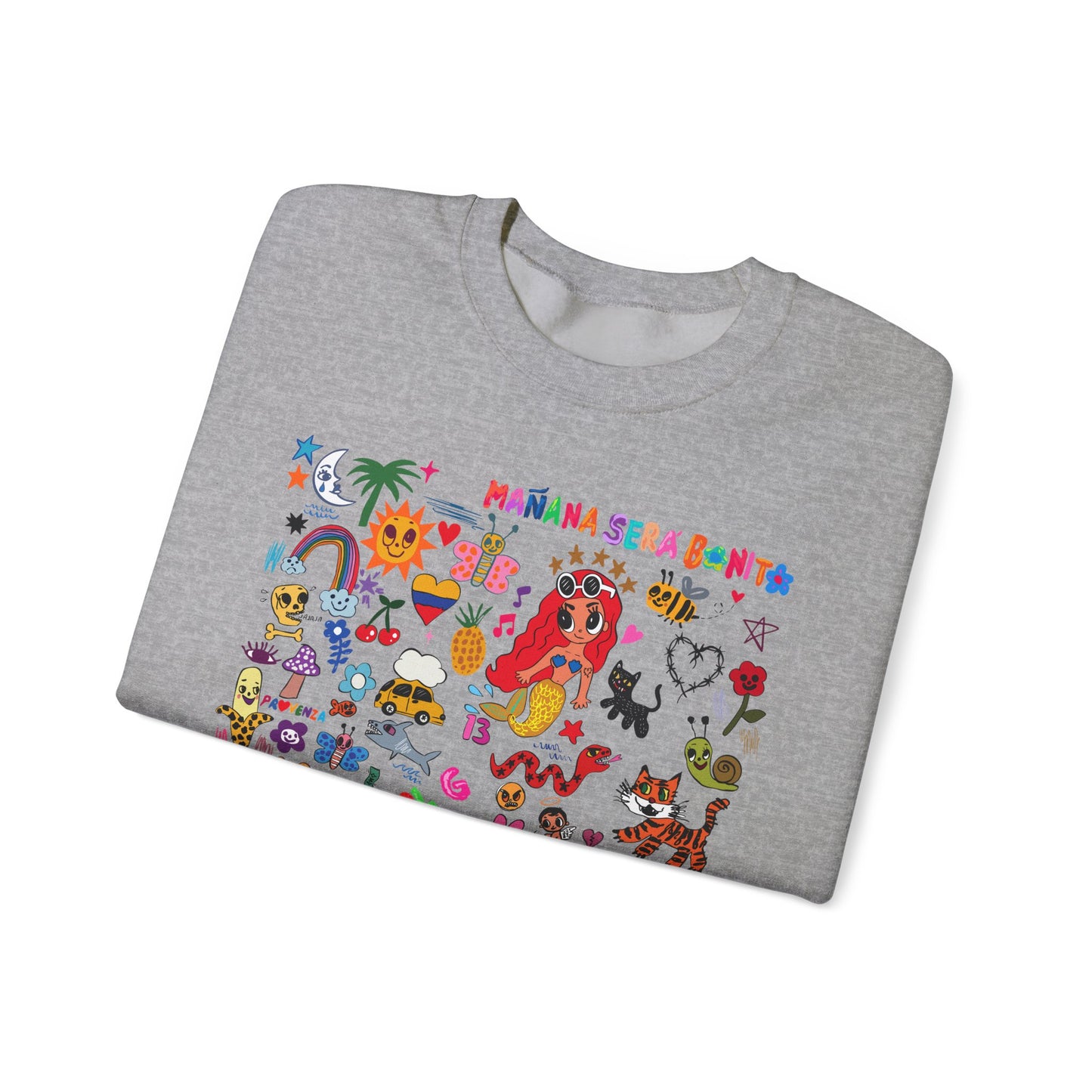 Manana Sera Bonito Crewneck, Colorful Graphic Crewneck Sweatshirt, Fun Style Sweater, Gift for Friends, Cozy Casual Top,Unisex Fashion
