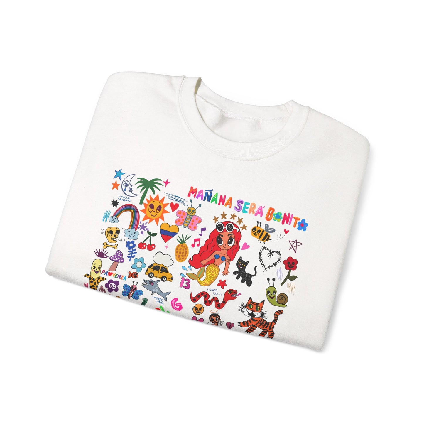 Manana Sera Bonito Crewneck, Colorful Graphic Crewneck Sweatshirt, Fun Style Sweater, Gift for Friends, Cozy Casual Top,Unisex Fashion