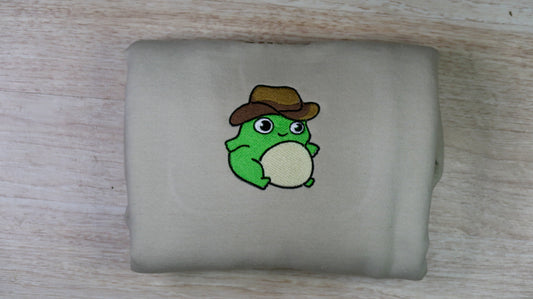 Cowboy Frog Embroidered Crewneck