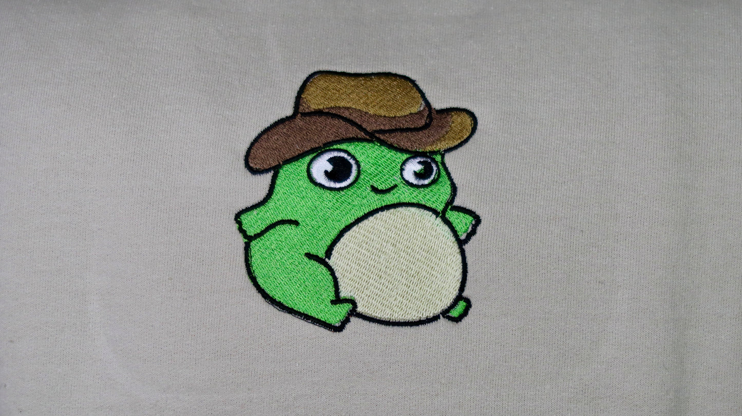 Cowboy Frog Embroidered Crewneck